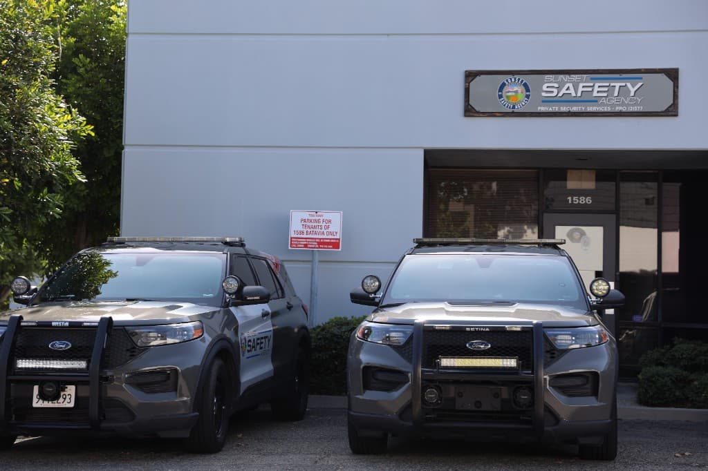Sunset Safety Agency headquarters and patrol fleet